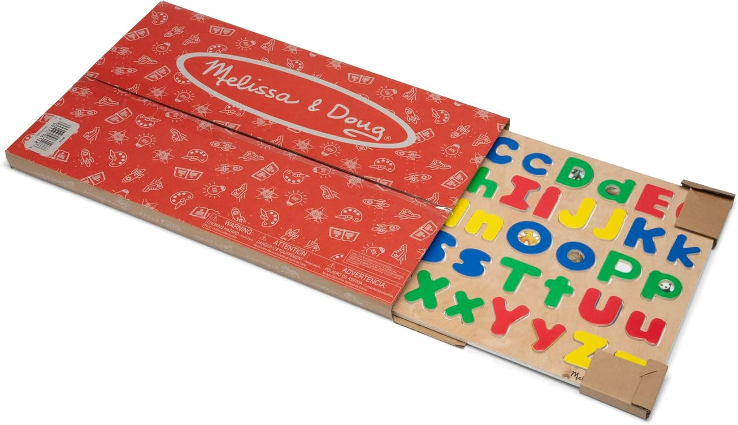 Melissa & Doug Upper & Lower Case Alphabet Letters Wooden Puzzle - 52 Pieces