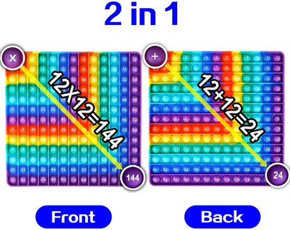 Multiplication Game Table Digital Multiplication Board Game, Addition and Multiplication in One, Rainbow Dimple Fingertip Toy, Create Stress-Relieving Math Manipulation (1 Piece)