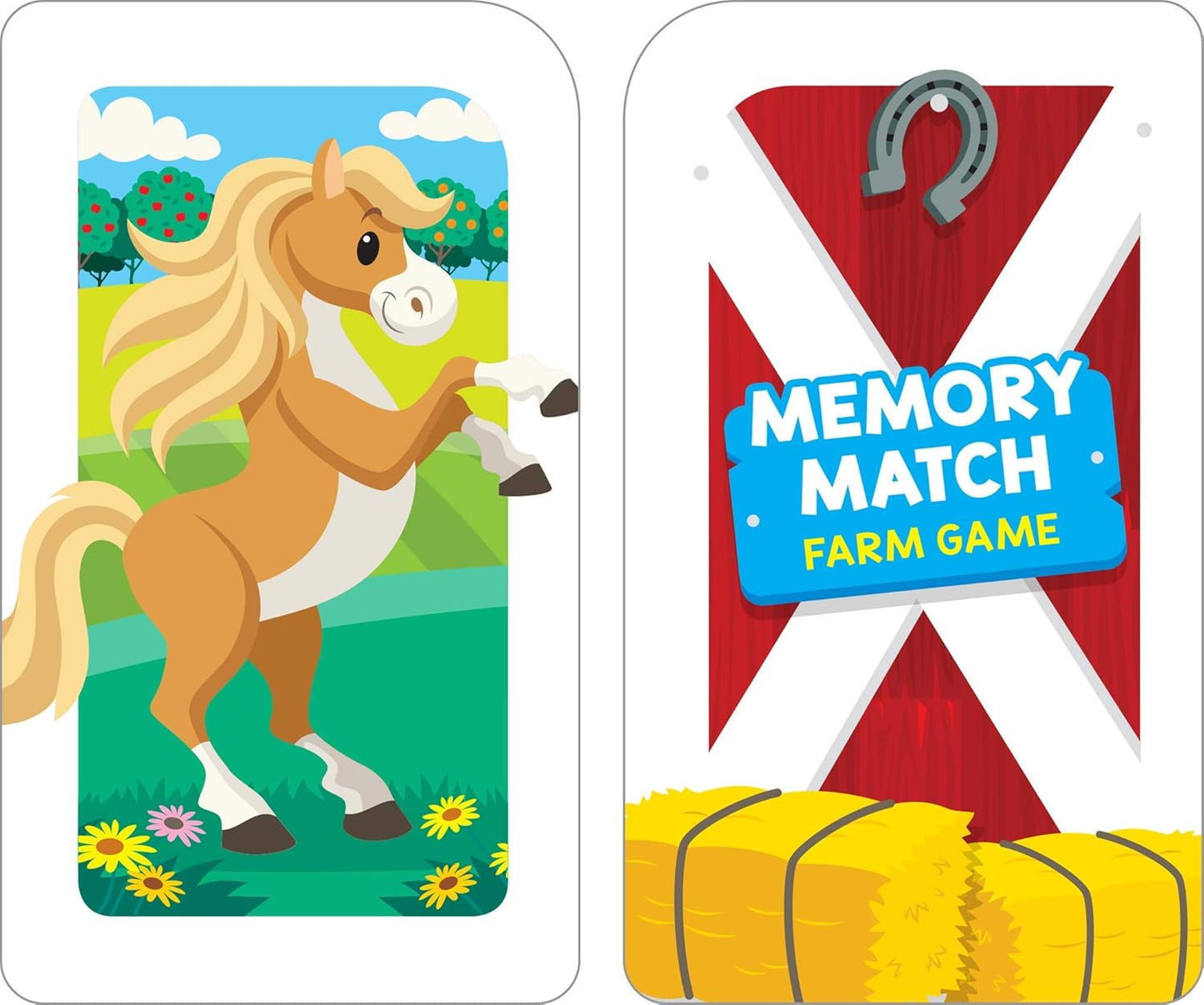 School Zone Get Ready Game Cards Go Fish & Memory Match Farm 2-Pack: 108 Flash Cards, Preschool, Kindergarten, Alphabet, Letters, Animals, Word-Picture Association, Matching, Memory, Ages 3+