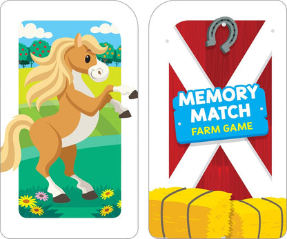 School Zone Get Ready Game Cards Go Fish & Memory Match Farm 2-Pack: 108 Flash Cards, Preschool, Kindergarten, Alphabet, Letters, Animals, Word-Picture Association, Matching, Memory, Ages 3+
