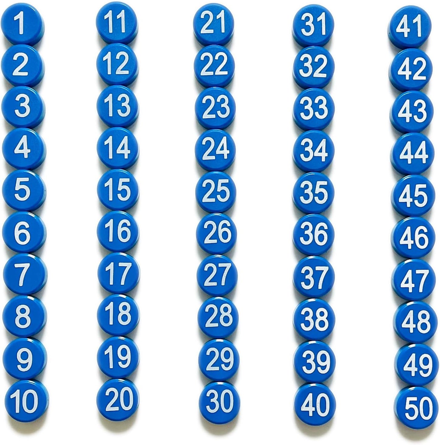 1-50 Magnetic Numbers, Magnets with Number for Dry Erase Boards, Round Number Refrigerator Magnets for Whiteboard in Home and Office (0.8" Diameter, Black)