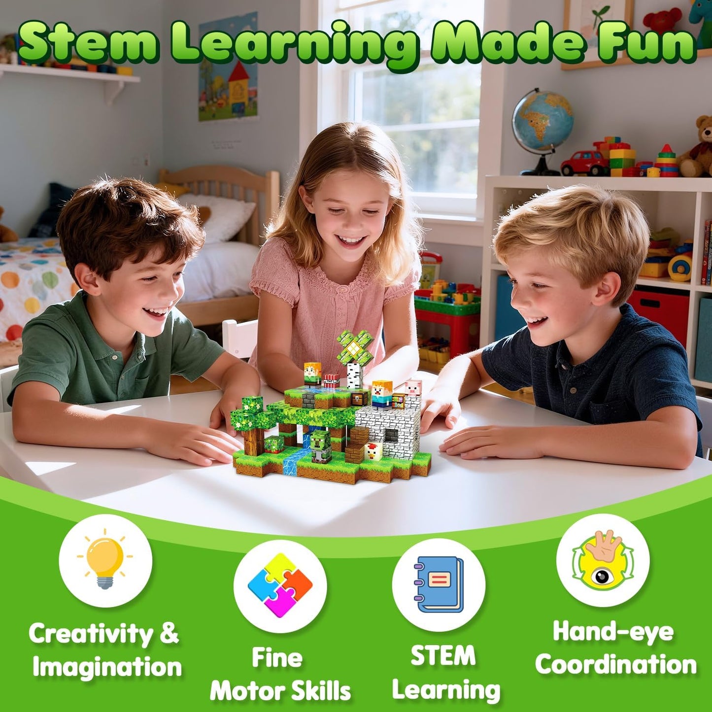 Magnetic Blocks Toys for Kids, 100 PCS Building Blocks Cubes, Stacking Magnetic Tiles Toys for Kids Toddlers Boys Girls Ages 3 4 5 6 7 8-12 Birthday Gifts Party Supplies (Underworld)