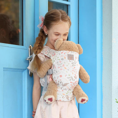 GAGAKU Doll Carrier for Kids, Toy Baby Doll Carrier, Reborn Dolls Carrier Toy Baby Sling with Adjustable Straps, Baby Doll Accessories - Green - Camellia