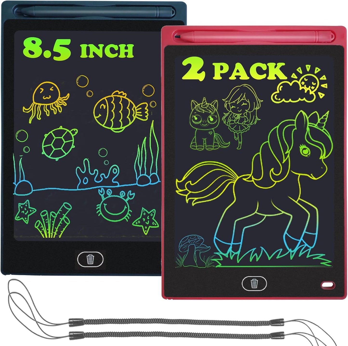 6 Pack LCD Writing Tablet for Kids Toys 8.5 Inch Colorful Doodle Board Bulk, Eye-Protection Drawing Pad Toddler Travel Essentials Toys for 3-8 Year Old Boys Girls, Birthday Xmas Gifts