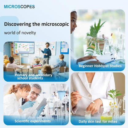 Microscope for Kids & Adults,40X-2000X Magnification Microscope for Kids 8-12, with LED Fill Light & Phone Holder, Great for School Labs and Home Schooling