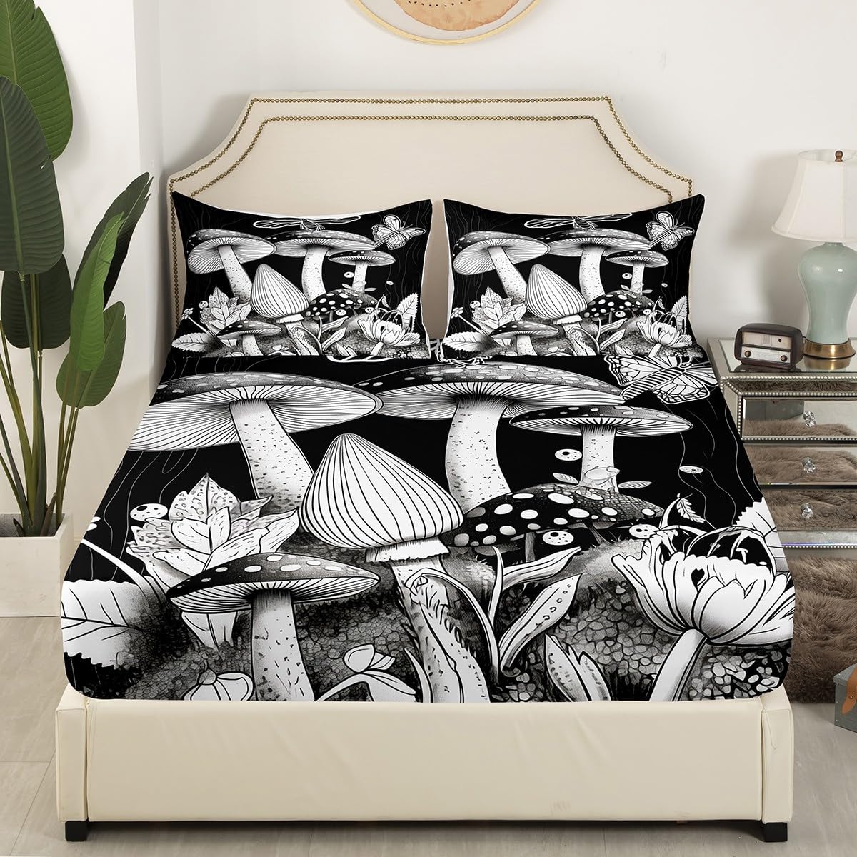 Feelyou Drum Kit Bed Sheets Musical Instruments Fitted Sheet for Kids Boys Teens Classical Rock Music Bedding Set Vinyl Record Sheets Set Bedroom Collection 2Pcs Twin Size,No Flat Sheet
