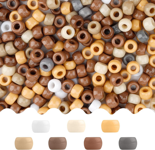 Pony Beads 1100 Pcs,Beads for Jewelry Bracelets Making,Bracelet Bead,Plastic Hair Bead for Braids for Girls for Craft,Gifts for Girls (Multicolored) - Colors B