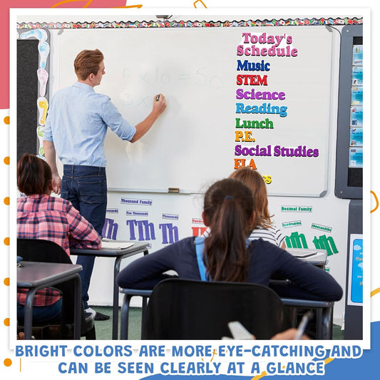 16 Pcs Classroom Schedule Magnets Reusable Today's Schedules Magnetic Course Labels with Dry Erase Blank Magnetic Labels for Bulletin Board Whiteboard Homeschooling (Course Schedules)