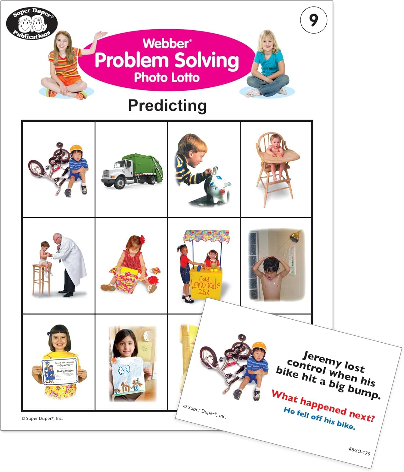 Super Duper Publications | Webber® Problem Solving Bingo, Inferencing, Sequencing, Analogies, Classifying, Predicting, and What Doesn't Belong Cards | Educational Resource for Children