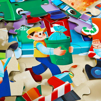 Jumbo Floor Puzzle for Kids,Construction Site Jigsaw Large Puzzles,48 Piece Construction Vehicle Puzzle for Toddler Ages 3-5,Children Learning Preschool Educational Toys,Gift for 4-8 Years Old