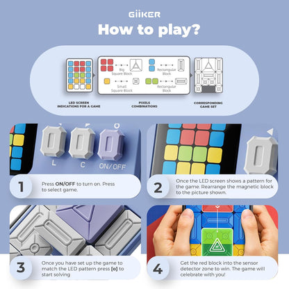 GiiKER Super Slide Puzzle Games, Original 500+ Challenges Brain Teaser Puzzle, Toys for Kids Teens, Travel Games Birthday Stocking Stuffers for Boys Girls, Activities for Road Trips