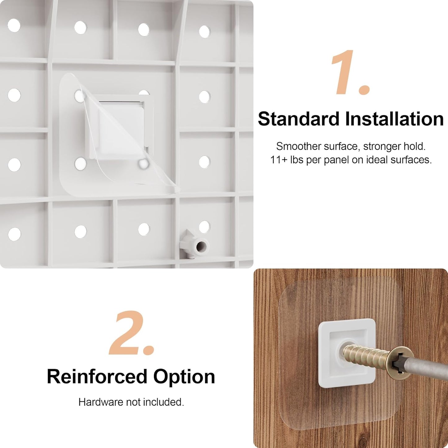 Pegboard Combination Kit - Pegboards and Accessories Modular Hanging for Wall Organizer, Crafts Organization, Ornaments Display, Nursery Storage, Peg Board