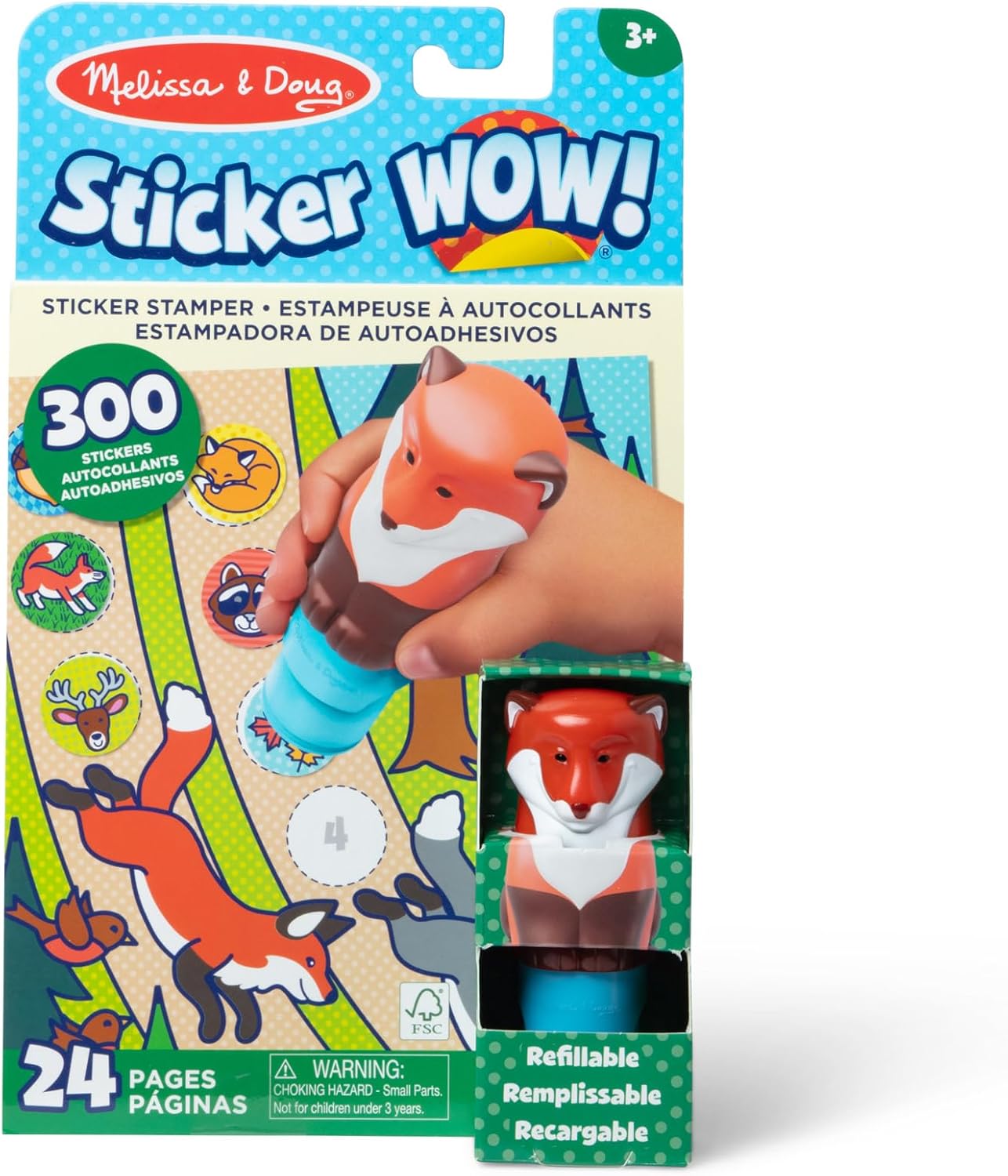 Melissa & Doug Sticker Wow!™ 24-Page Activity Pad and Sticker Stamper, 300 Stickers, Arts and Crafts Fidget Toy Collectible Character – Sea Turtle - for Kids Ages 3+ - FSC Certified