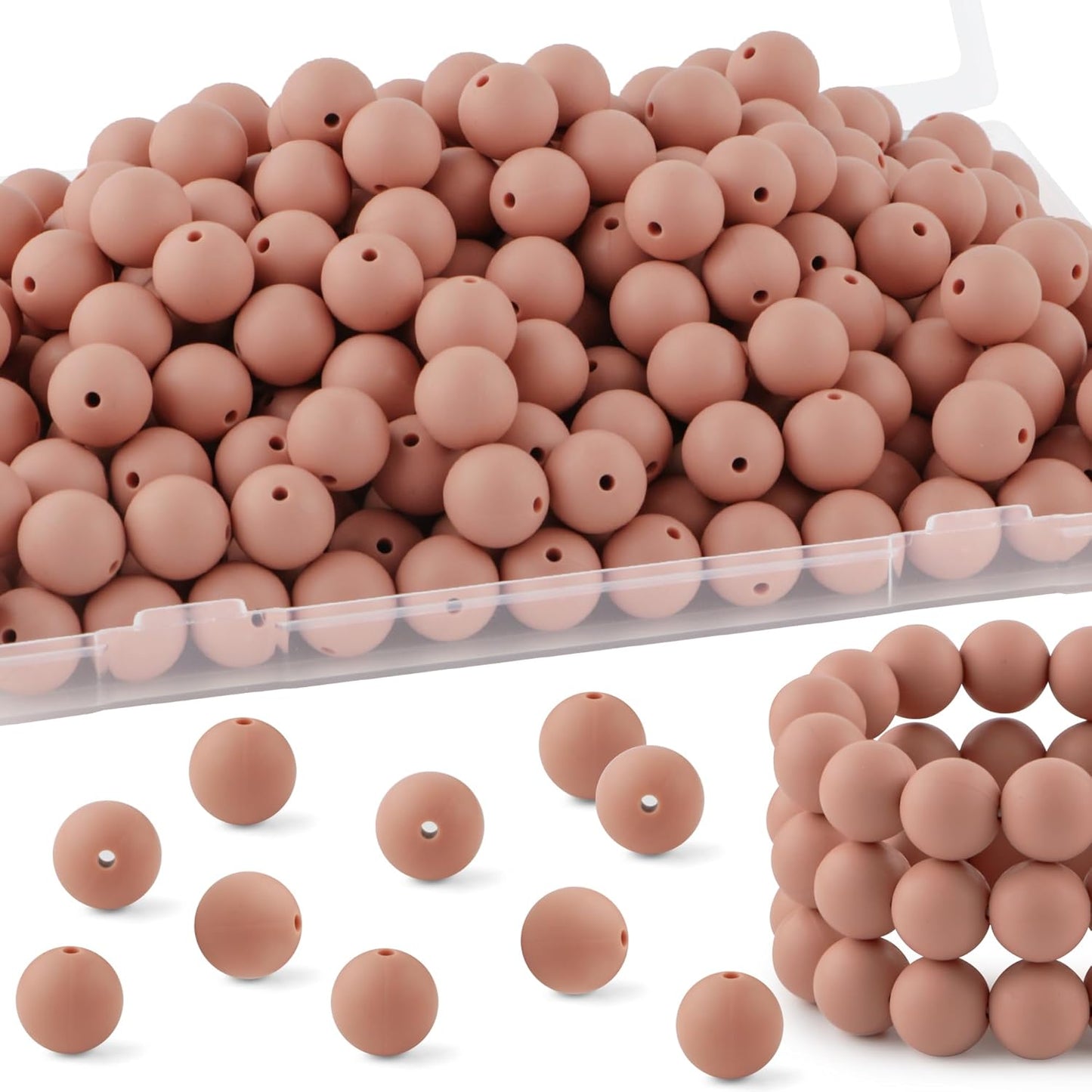 65Pcs 19mm Silicone Beads for Keychain Making Bracelet Necklace, Bulk Round Silicone Beads for Pens（Christmas Green） - Colors A
