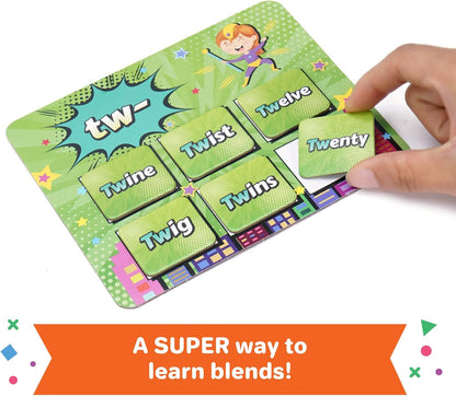 Super Blends Phonics Reading Game (22 Blends) - Phonics Games for Kids Ages 6-8, Reading Games for Emerging Readers, Best Resources for Parents and Teachers