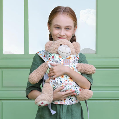 GAGAKU Doll Carrier for Kids, Toy Baby Doll Carrier, Reborn Dolls Carrier Toy Baby Sling with Adjustable Straps, Baby Doll Accessories - Green - Camellia
