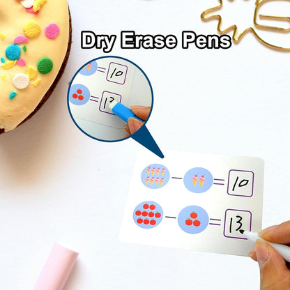 Number Flash Cards for Toddlers with 5 Dry Erase Pens, Numbers 0-25/30-100 Preschool Fun Learning Card, 36PCS Double Sides Counting Flashcards,Early Education Flashcards for Kids Ages 3+