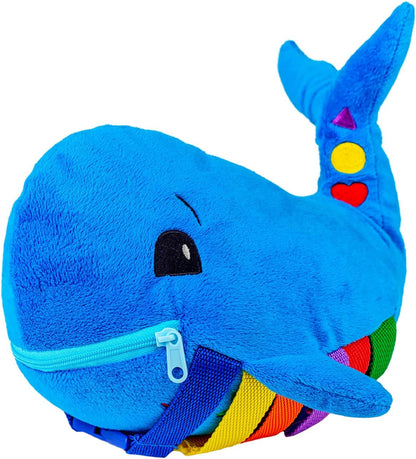 Buckle Toys - Bubbly Narwhal - Develop Fine Motor Skills - Sensory Learning Activity Toys - Toddler Plane Travel Essential
