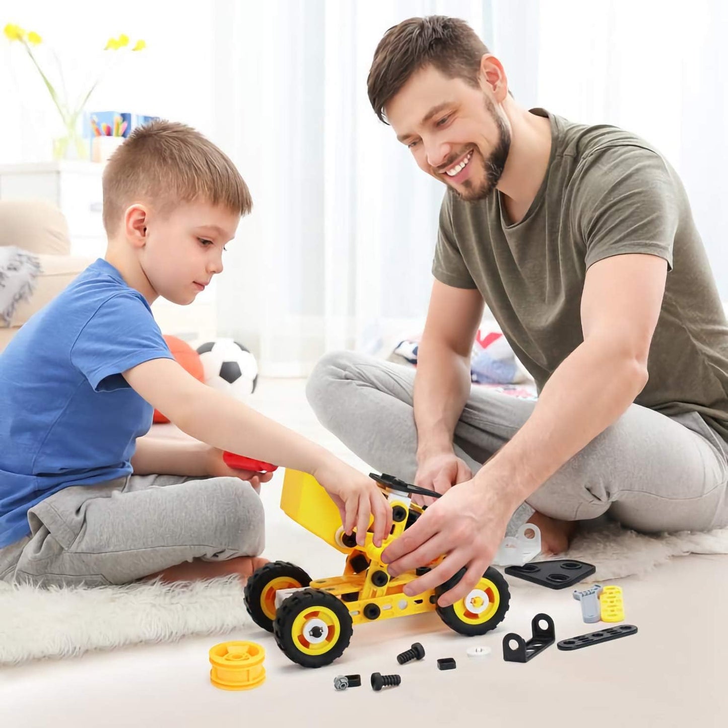 MOBIUS Toys 12-in-1 STEM Construction Kit - 152-Piece Building Set for Kids Ages 4-12 - Educational Engineering Toy for Boys & Girls to Build Cars, Trucks, Motorcycles & More, Creative Learning Gift