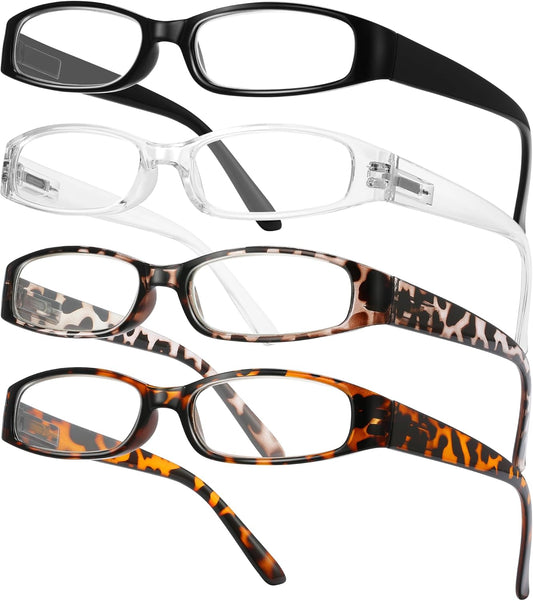 Gaoye 4-Pack Readers for Women, Blue Light Blocking Reading Glasses, Stylish Reading Glasses for Women in 4 Patterns