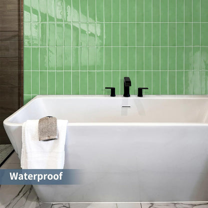 Plain White Peel and Stick Backsplash Tile Rectangle Subway Self Adhesive Wall Tiles for Kitchen (10-Sheet,12"x12")