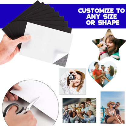 Adhesive Magnetic Sheets for Letter Size 8.5x11 (Pack of 8),Magnet Sheets with Self-Stick Adhesive for Home/Classroom/Office,Easy Cut DIY Paper Craft Magnet
