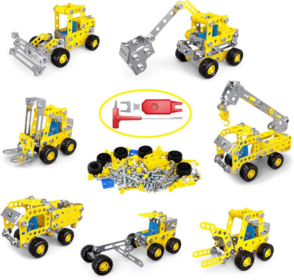 Ferthor Fun 7 in 1 STEM Toys,Creative Set for Boys Age 8-12,Learning Engineering Kids Building Blocks Model Kits,Metal Construction Toys for Kids 8 9 10 11 12+ Year Old(180PCS No Motor)