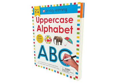 Wipe Clean Workbook: Uppercase Alphabet (enclosed spiral binding): Ages 3-6; wipe-clean with pen & flash cards (Wipe Clean Learning Books)