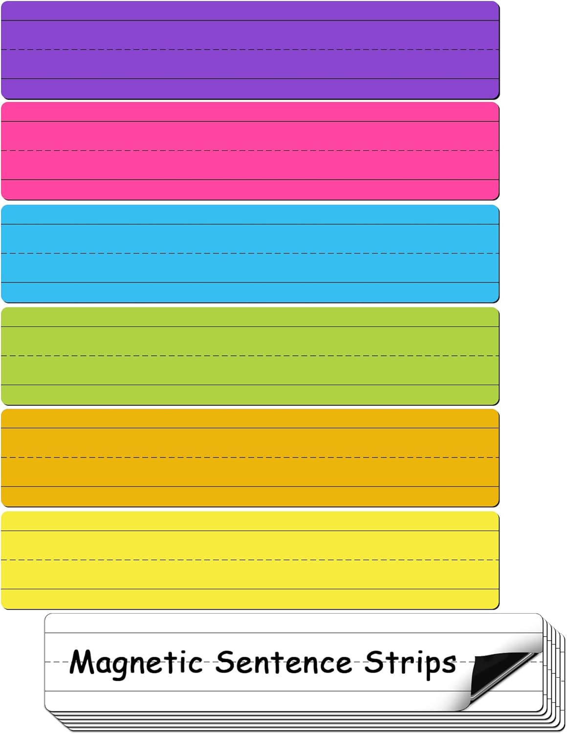 D-FantiX Magnetic Fraction Tiles & Fraction Circles Activity Set & 12 Pack Magnetic Sentence Strips for Teachers
