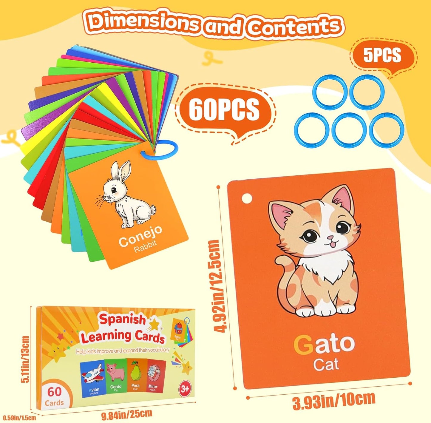 Toddler Learning Flash Cards, 60 PCS Double Sides Flashcards for Alphabets, Numbers, Colors, Shapes, Sight Words, Baby Cognitive Flashcards for Kids, Preschool Kindergarten Learning Activities