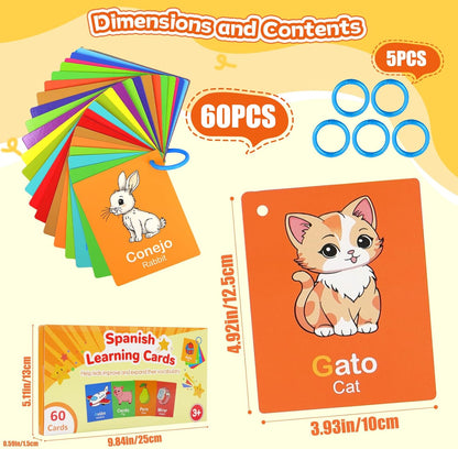 Toddler Learning Flash Cards, 60 PCS Double Sides Flashcards for Alphabets, Numbers, Colors, Shapes, Sight Words, Baby Cognitive Flashcards for Kids, Preschool Kindergarten Learning Activities
