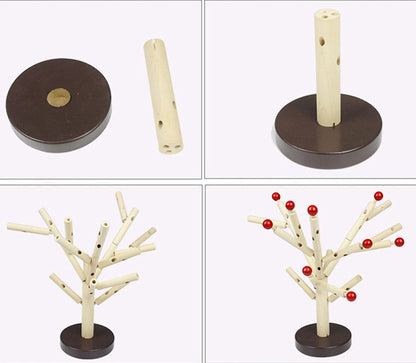 Green+Yellow Early Childhood Building Blocks Wooden Assembling Tree Combination Boys and Girls DIY Disassembly Puzzles Educational Toys Home Office Decoration