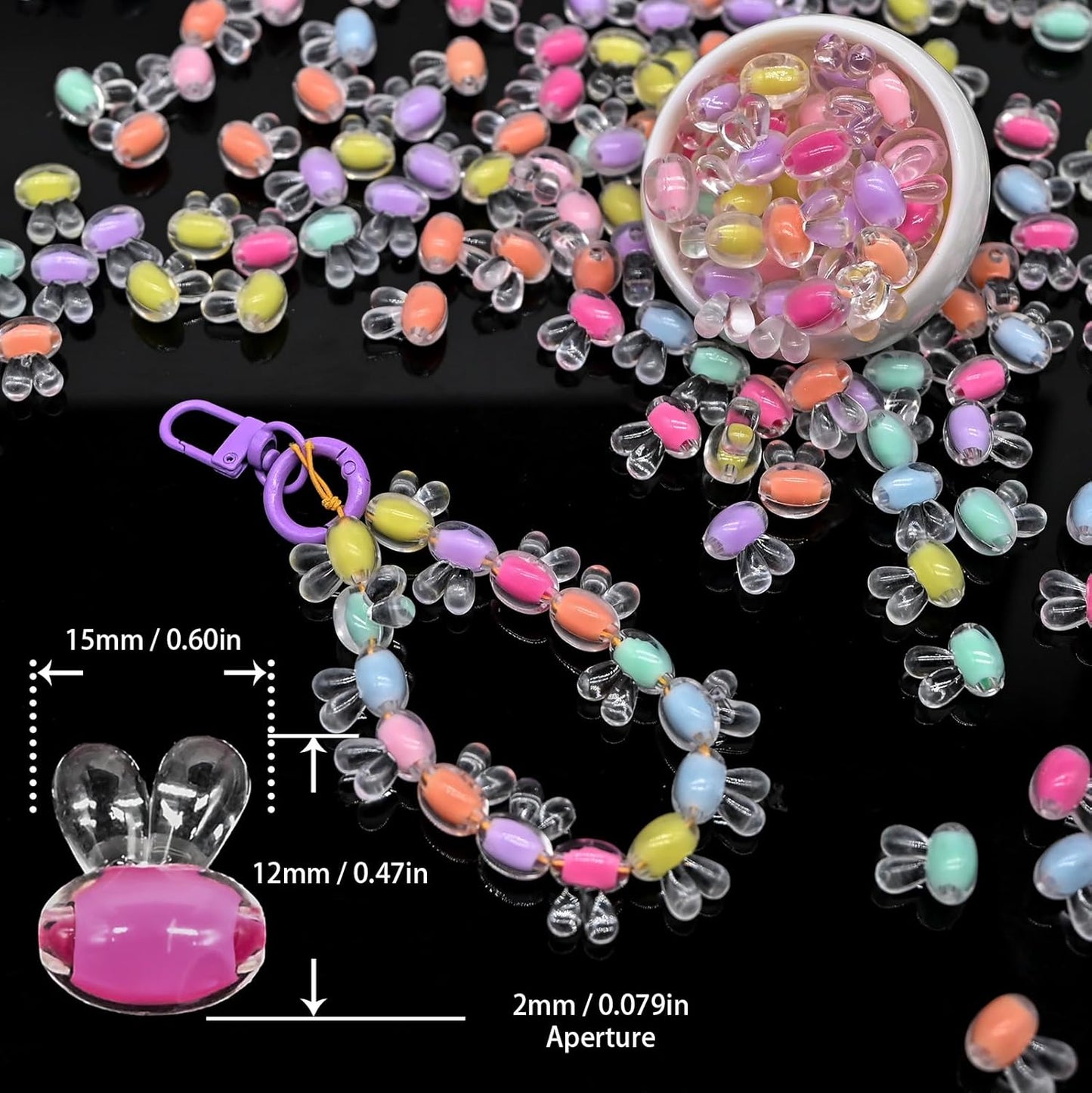 200g+ Candy Bulk Assorted Cute Kandi Beads for Jewelry Making, Bracelet Making Kit, Craft Supplies Charm Beads(Mixed II)