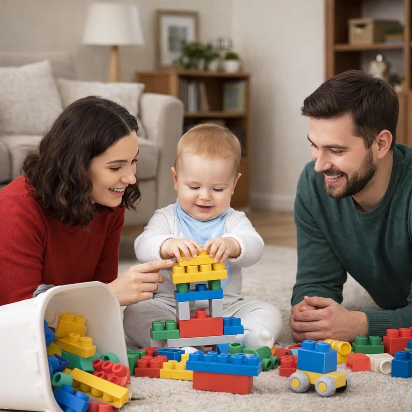 Soft Building Blocks for Toddlers, Large Building Blocks Stacking Blocks for Babies 6 Months and Up Stem Toddler Gifts, Teething Toys, 40 PCS