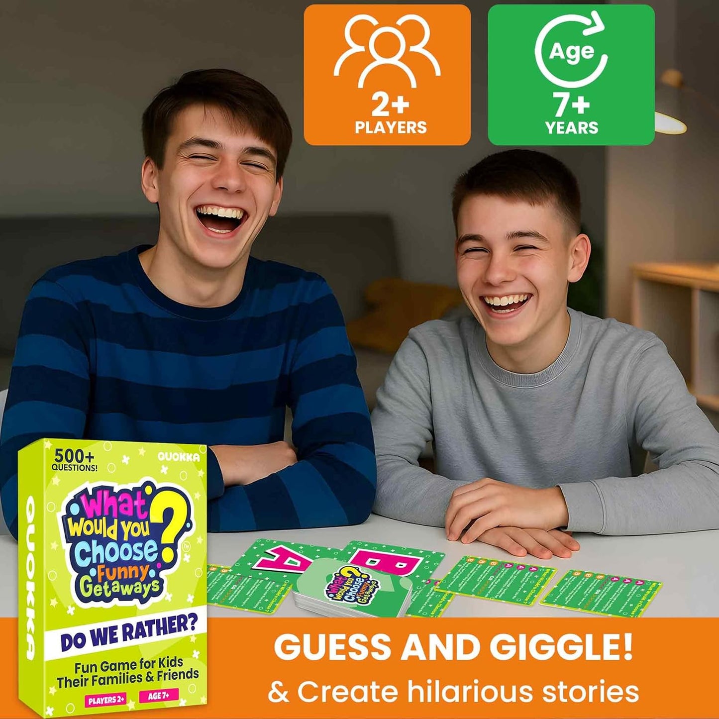 QUOKKA Board Games for Kids 8-12 – Family Games for Kids and Adults – What Would You Choose – 500+ Questions – Original Edition – Fun Card Game for Family Night