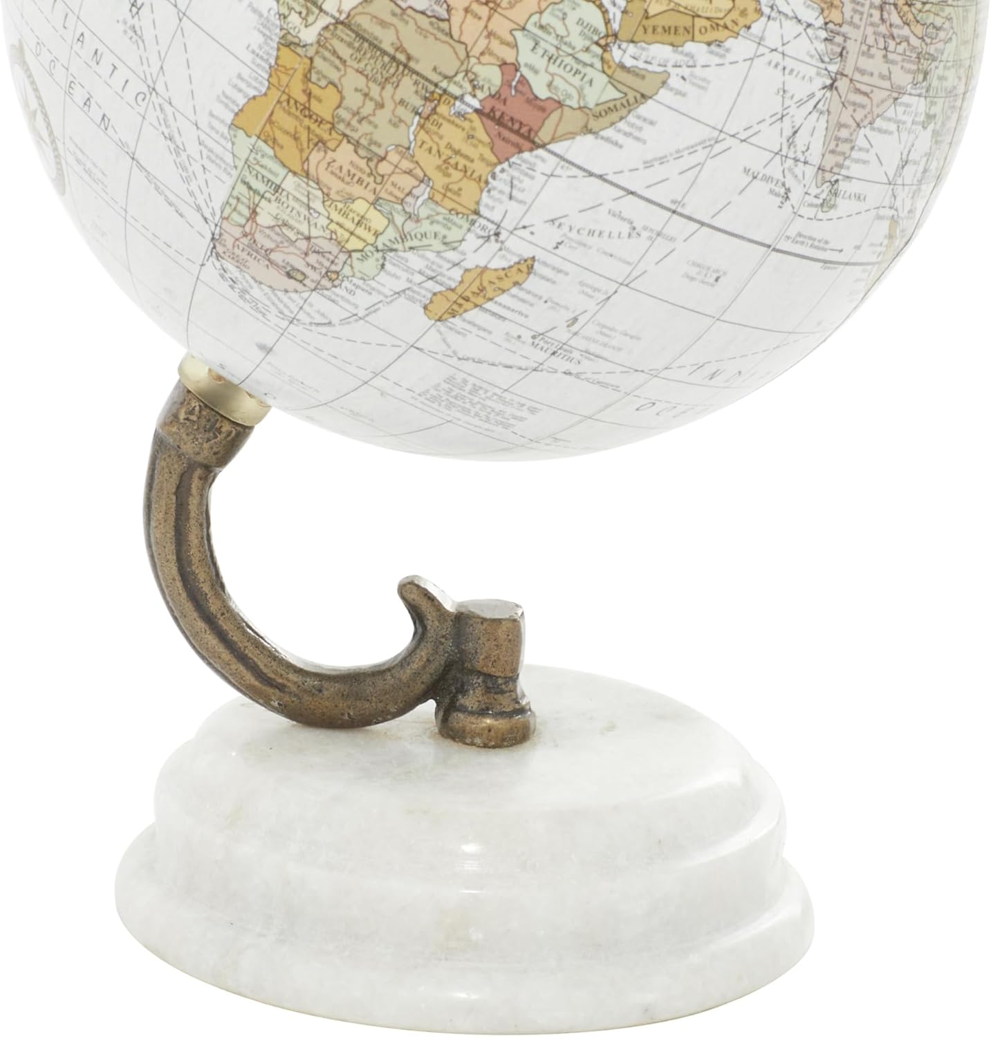 Deco 79 Marble Globe with Marble Base, 5' x 5' x 8', Teal