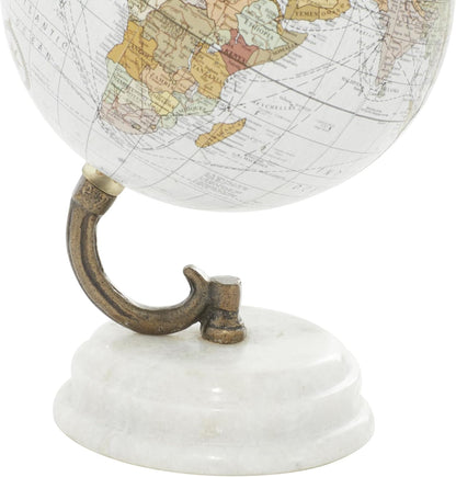 Deco 79 Marble Globe with Marble Base, 5' x 5' x 8', Teal