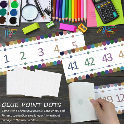 Number Line for Classroom Office Wall,Bulletin Board Border,Printed Paper Signs 0-120 Laminated Number Line Strips Chalkboard Brights Math Poster Classroom Decorations for Teachers, Students, Kids