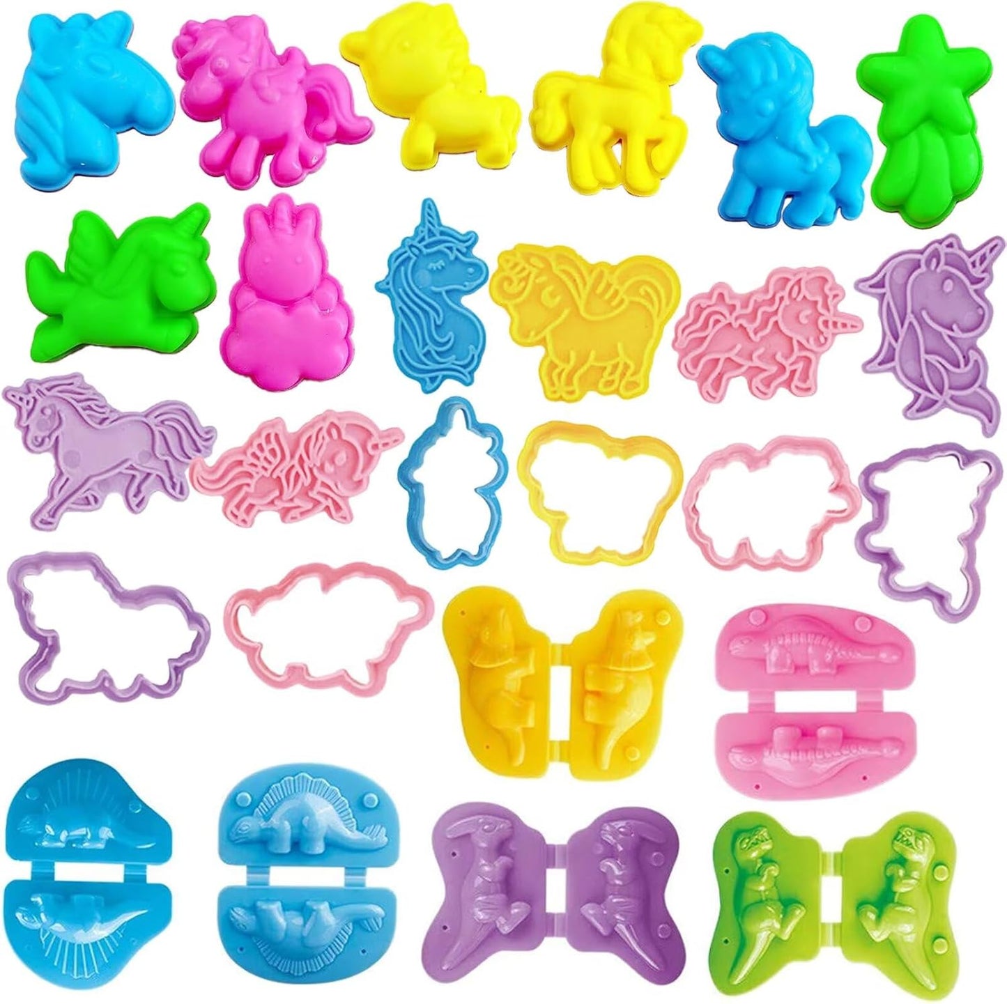 Unleash Creativity with 6 Unique Dino Molds Dough Toys Dough Accessories Set.Ideal as a Gift for Kids Aged 3-4-8 Years