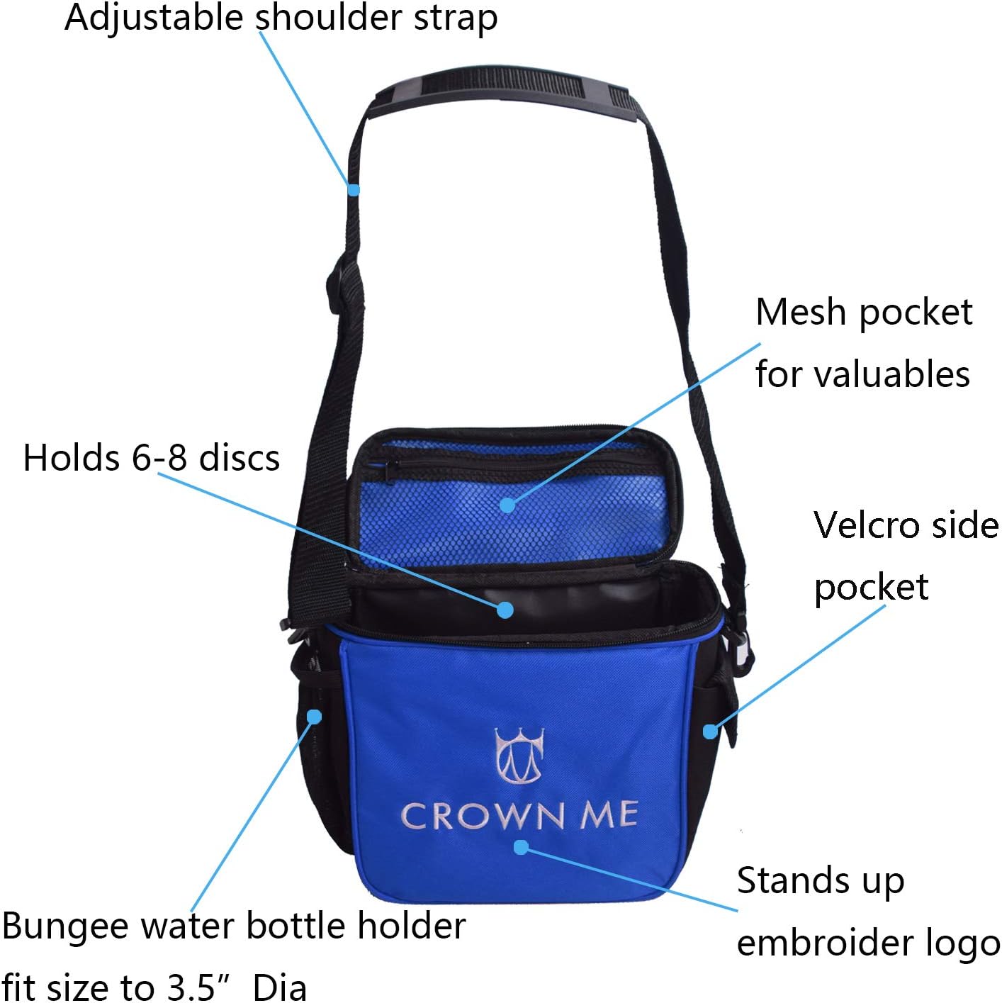 CROWN ME Disc Golf Starter Set,Disc Golf Set with 6 Discs, 1 Marker,1 Towel and Starter Disc Golf Bag Fairway Driver