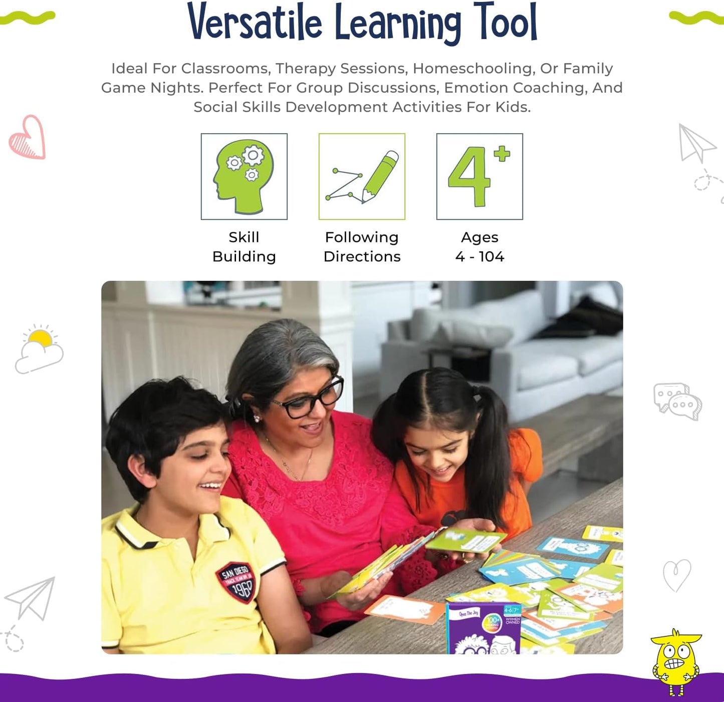 Let's Talk Conversation Starter Cards for Kids | 100+ Prompts & Questions to Build Emotional Intelligence, Communication, and Social Skills | Fun Family & Classroom Game | Ages 4+