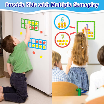 97 PCS Magnetic Numbers for Whiteboard, Math Manipulatives Kindergarten 1st Grade, Math Games for Kids, Magnetic Number Line, Math Counters & Ten Frames Set, Elementary Classroom Must Haves
