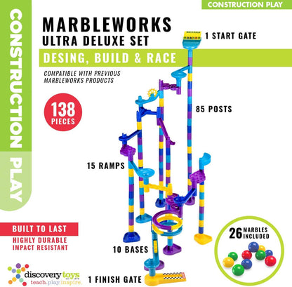 Discovery Toys MARBLEWORKS Marble Run Starter | Kid-Powered Learning | STEM Educational Building Block Toy Learning & Childhood Development 5 Years Old and Up
