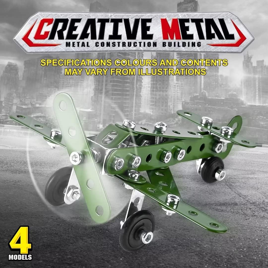 Ferthor Fun 7 in 1 STEM Toys,Creative Set for Boys Age 8-12,Learning Engineering Kids Building Blocks Model Kits,Metal Construction Toys for Kids 8 9 10 11 12+ Year Old(180PCS No Motor)