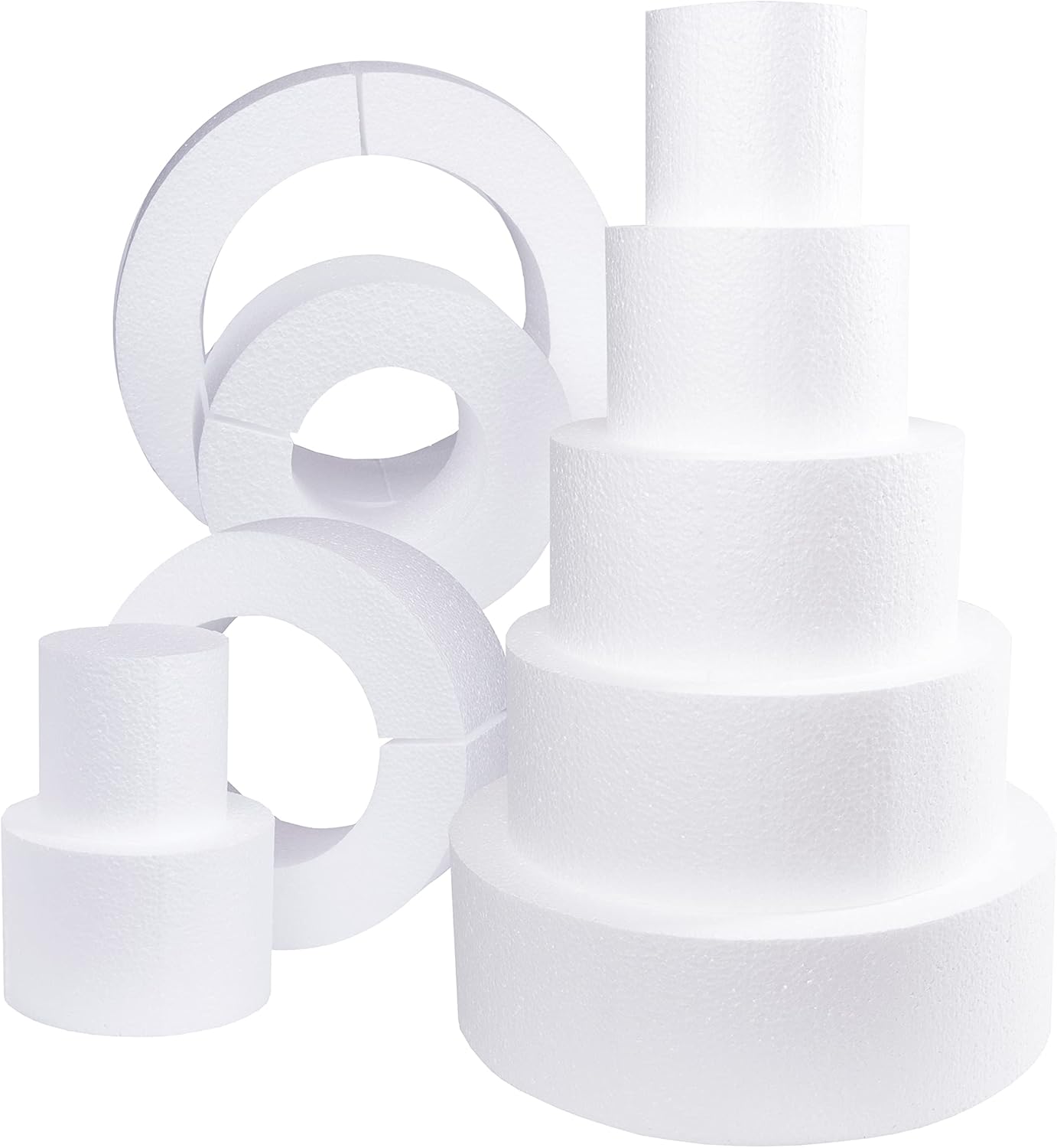 Silverlake 5-Tier Square Cake Dummy Set - Nesting 4" H x 4,6,8,10 & 12" W Blocks for Styrofoam Baking Display Projects