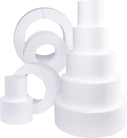 Silverlake 5-Tier Square Cake Dummy Set - Nesting 4" H x 4,6,8,10 & 12" W Blocks for Styrofoam Baking Display Projects