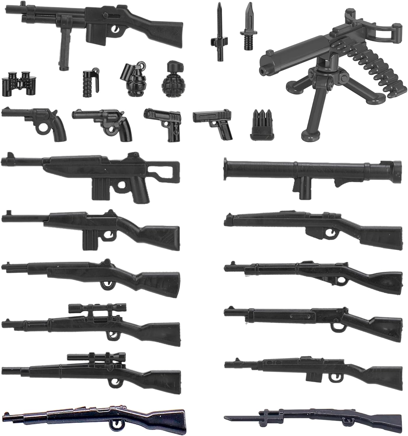 Weapons Pack Military Toy Set Building Blocks Model for Soldier Figures, Army Equipment Gear Kit Pieces and Parts Accessories Compatible with Major Brand