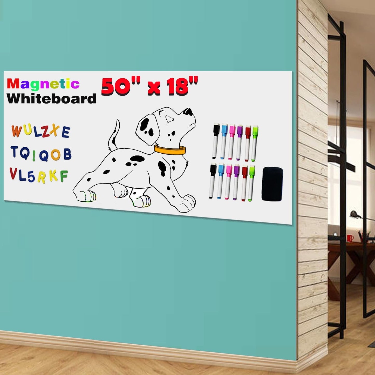 Magnetic Whiteboard Wall Arch Decal 39.3"x17.5" Adhesive Magnetic Dry Erase White Board Sticker with 36 Magnet Letter Removable Contact Paper Peel and Stick Whiteboard Wallpaper Roll
