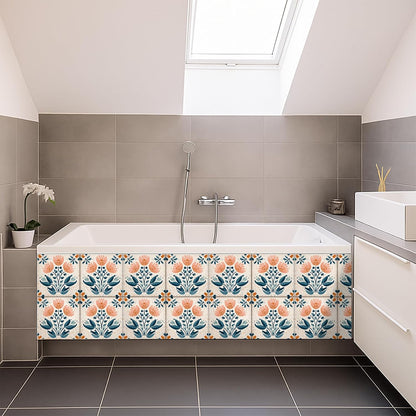 Wall Tiles Peel and Stick 12x12 Inch Ocean Coral Fish Pattern Vinyl Stickers Self Adhesive Tiles for Kitchen Bathroom Shower Laundry Room Aquarium Theme Home Renovation DIY Decor