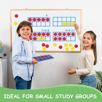 WinnerWhy 2 Set Giant Magnetic Foam Ten Frames Set, Early Math Manipulative, Frames with Disks, Teach Number Concepts, Addition and Subtractionfor Kids, Kindergarten Math Games